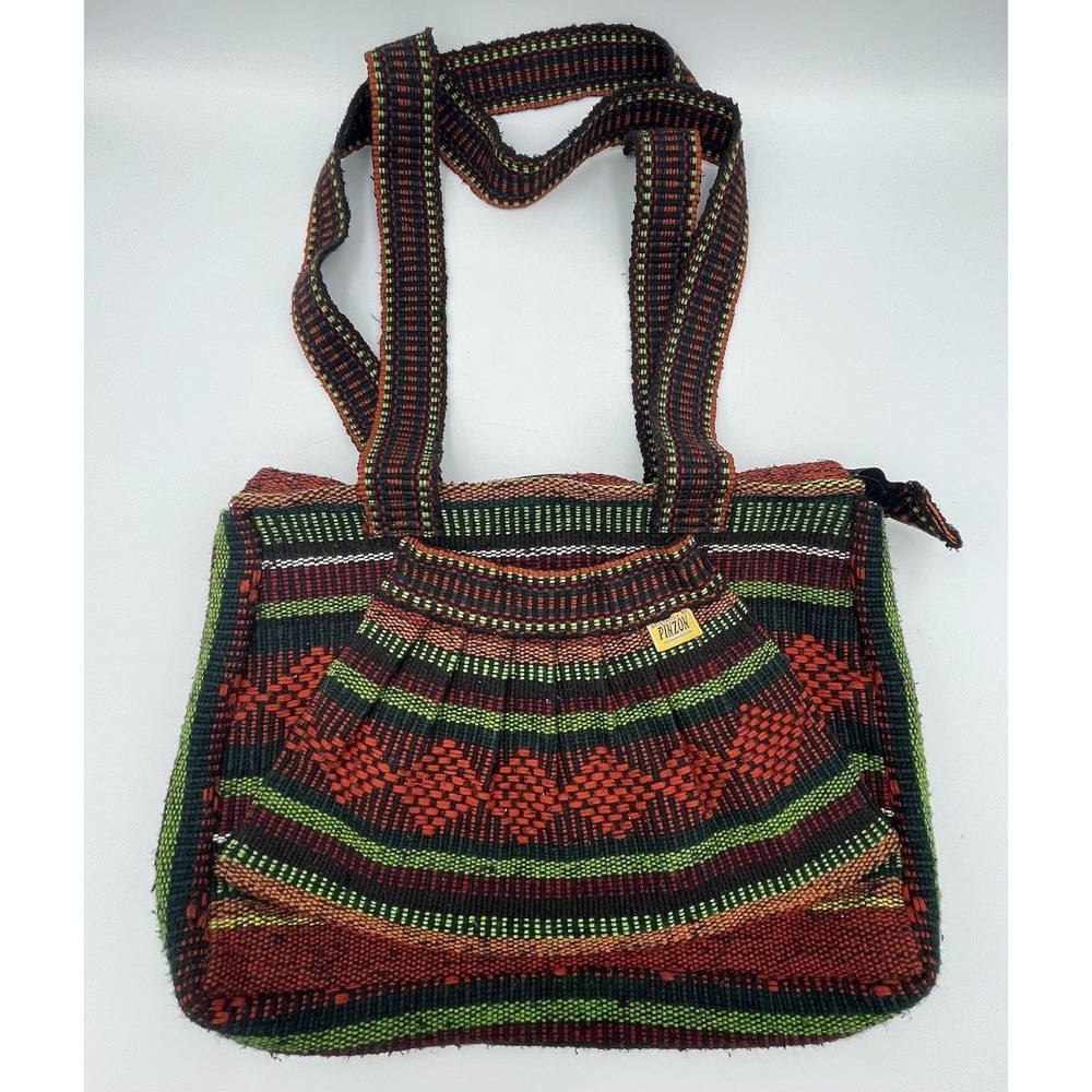 Artesanias Mr Pinzon Handcraftted Woven Tote Bag multicolor Mexican inspired